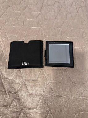 Dior Black Compact Mirror with Sleeve
